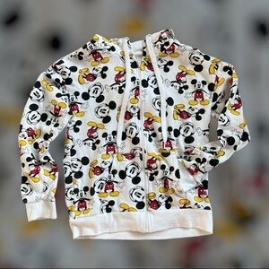 Disney zip up hoodie 60% cotton 40% polyester Mickey Mouse print sz S